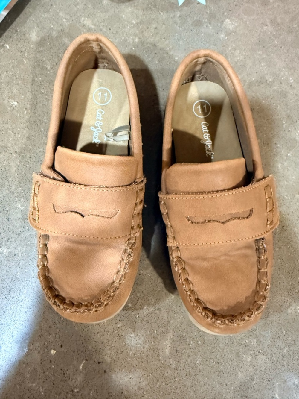 Cat & Jack Tan Suede Slip-On Moccasins for Kids